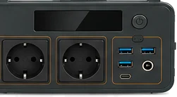 Pantalla y puertos, vista de frente